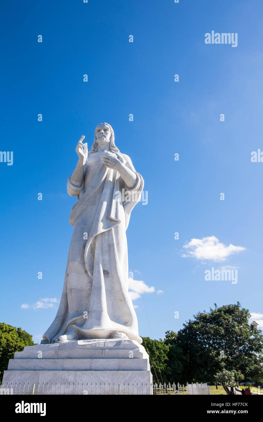 Statue de Cristo dans le Parque Historico Militar Morro Cabana, La Havane, Cuba. Banque D'Images