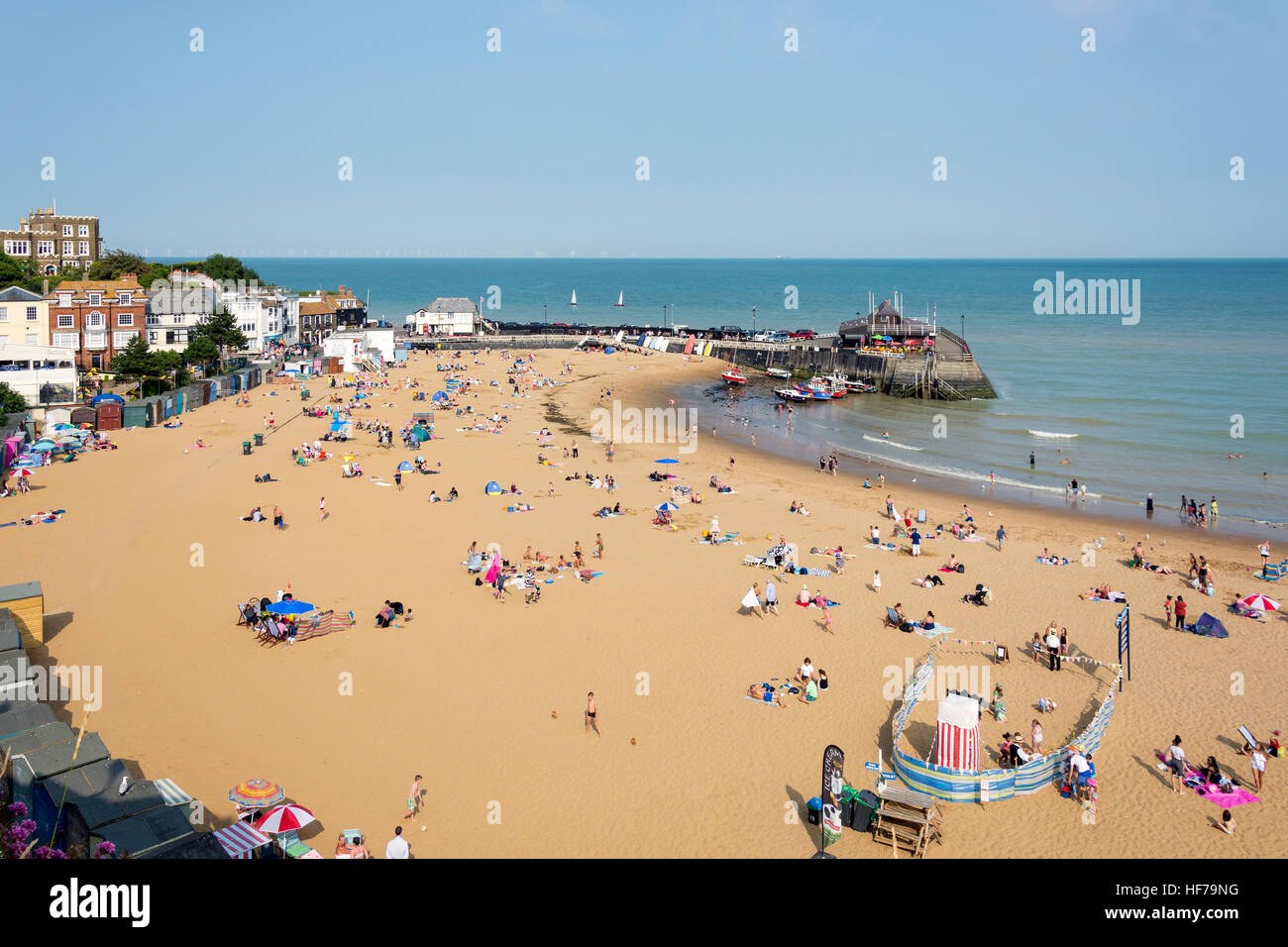 Viking Bay Beach, Broadstairs, Île de Thanet, District de Thanet, dans le Kent, Angleterre, Royaume-Uni Banque D'Images