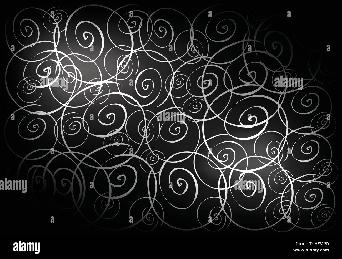 Papier peint vintage noir avec motif de fond en spirale Illustration de Vecteur