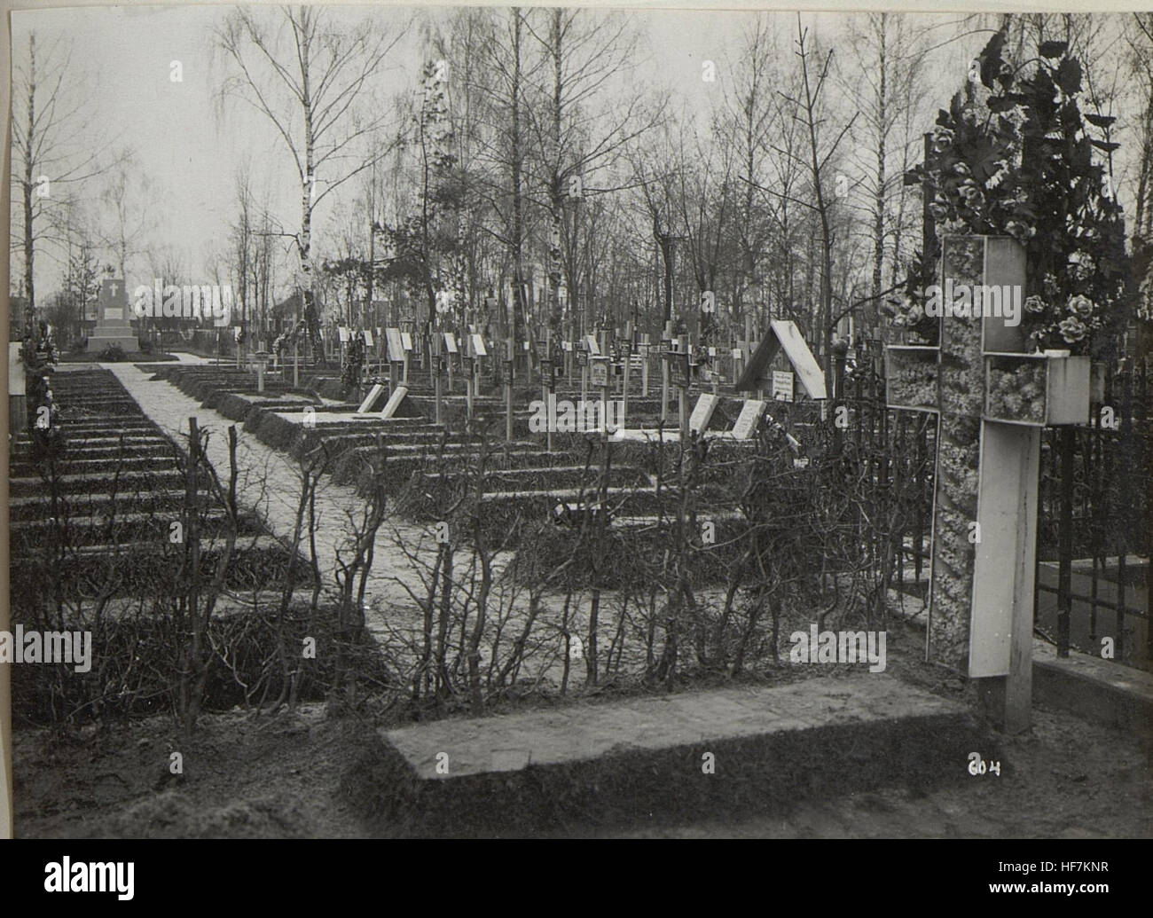 Cette image tirée du 'Kriegsalbum 95' présente une photographie historique de la première Guerre mondiale, illustrant les opérations d'arpentage et de cartographie menées pendant la guerre, un aspect essentiel de la stratégie militaire dans le conflit. Banque D'Images