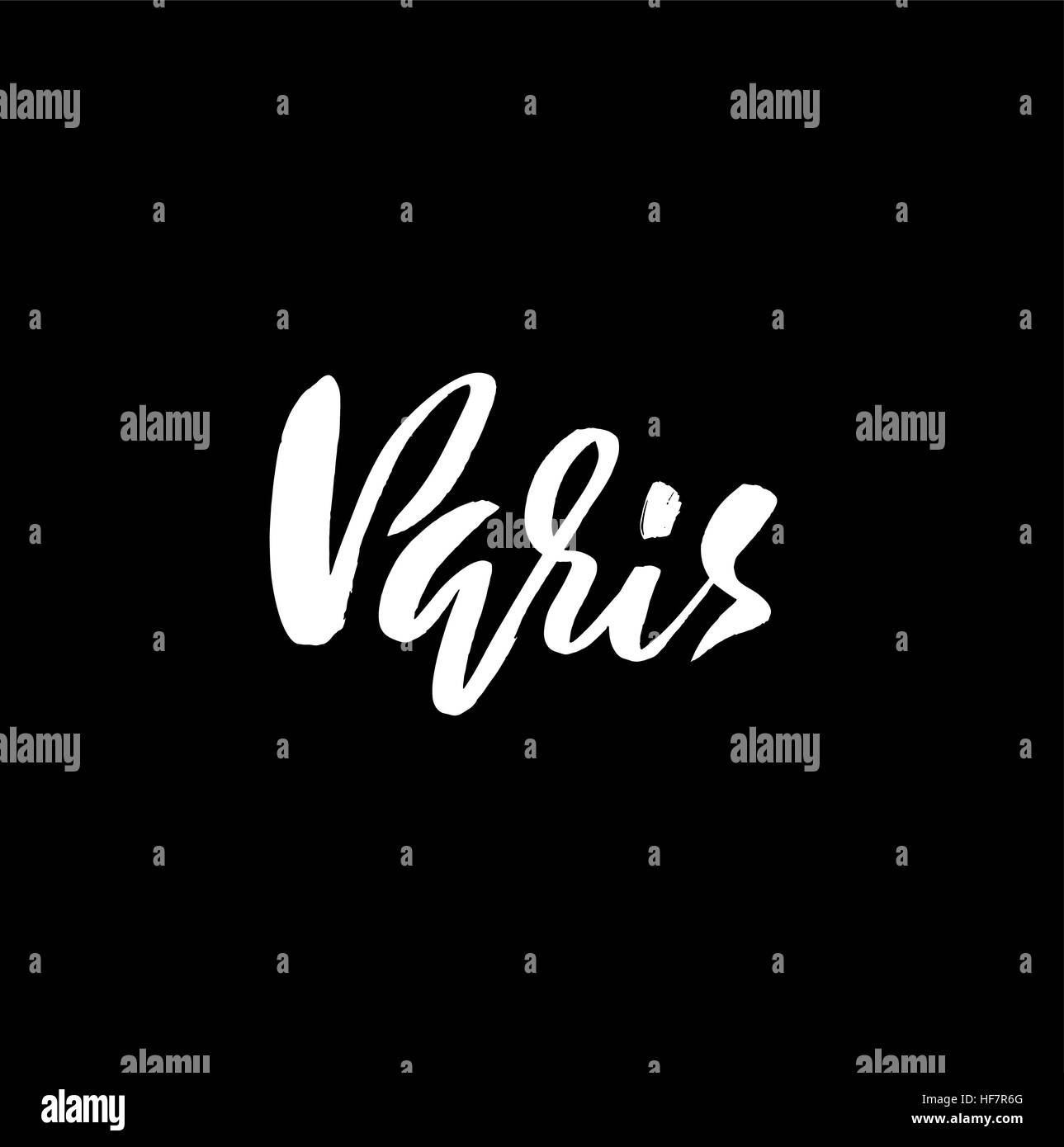 Lettrage manuscrit affiche pour votre conception. Typographie créative. Carte de vœux faits à la main avec du texte Paris. Vector illustration Illustration de Vecteur