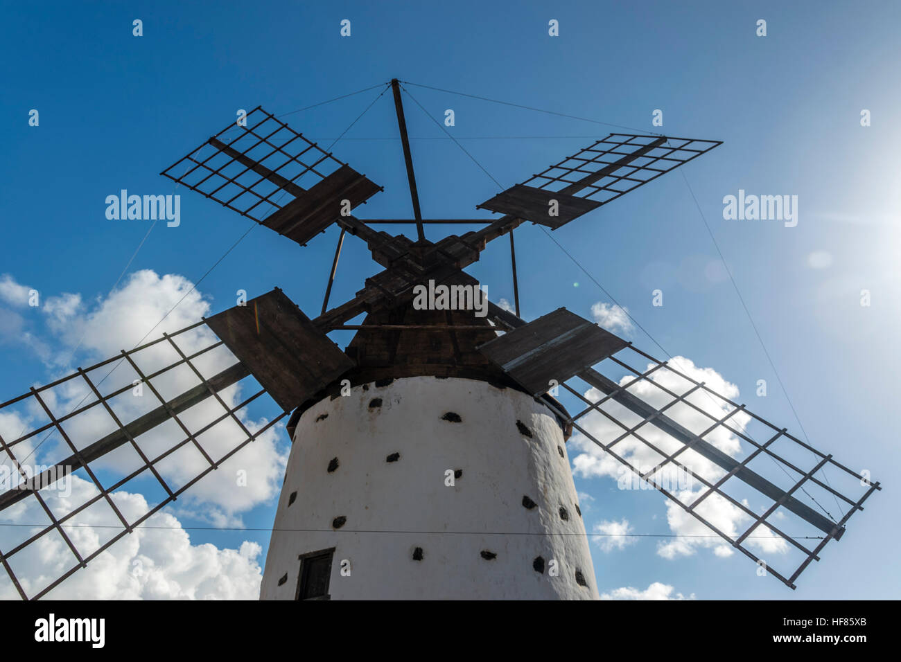 Moulin à vent, El Cotillo, Fuerteventura, Îles Canaries Banque D'Images