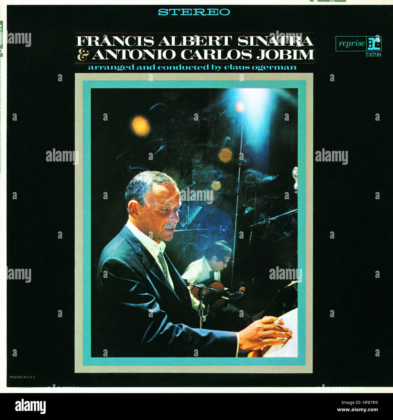 Couverture de l'album 1967 par Fank Sinatra et Antonio Carlos Jobim intitulé ' Francis Albert Sinatra & Antonio Carlos Jobim'. Usage éditorial uniquement. Banque D'Images