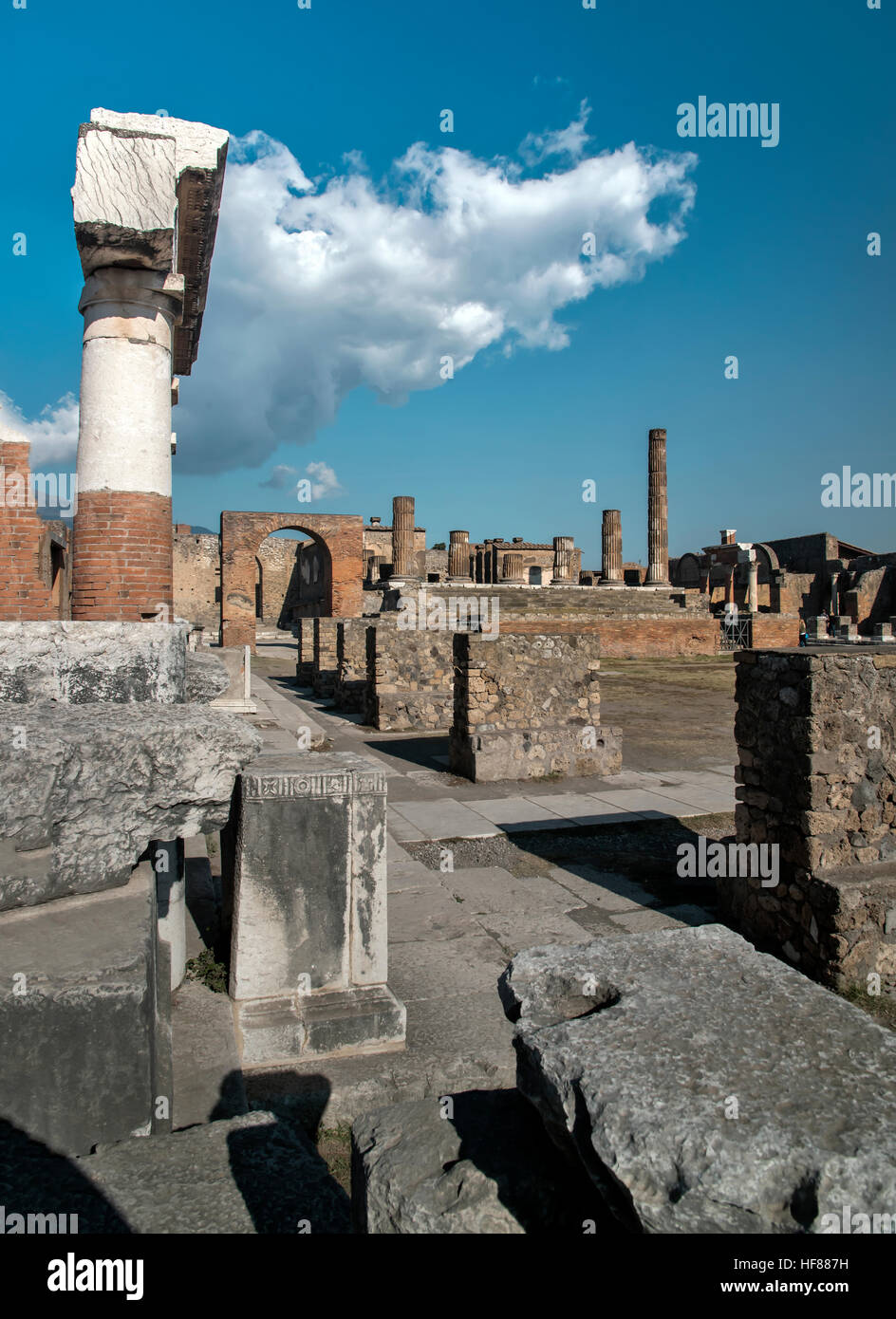 Vue panoramique des ruines Pompéi Italie Banque D'Images