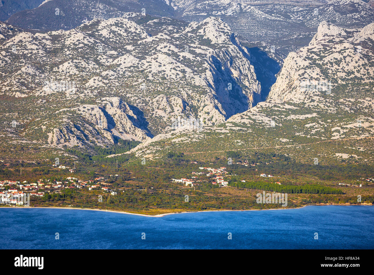 Du parc national de Paklenica Velebit sur la montagne, sur la côte de la Croatie Banque D'Images
