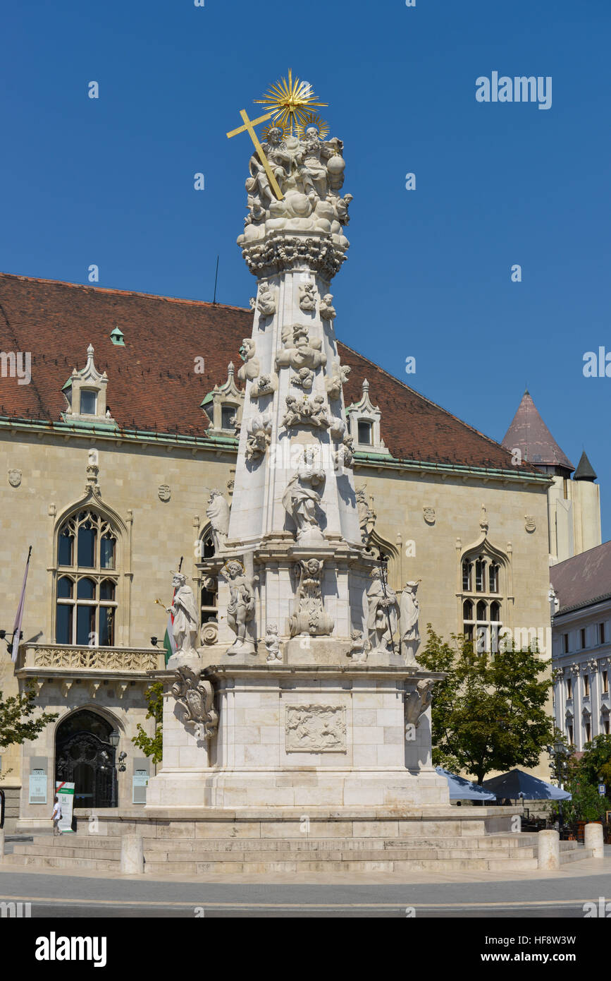 Dreifaltigkeitssaeule, Bihlerdorf, Budapest, Hongrie, la colonne de la Trinité, Castle Mountain, Hongrie Banque D'Images