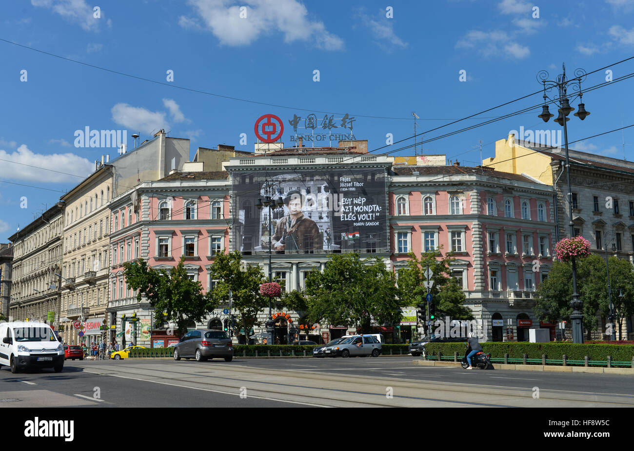 Platz, Oktogon, Andrassy ut, Budapest, Hongrie, Place, la Hongrie Banque D'Images