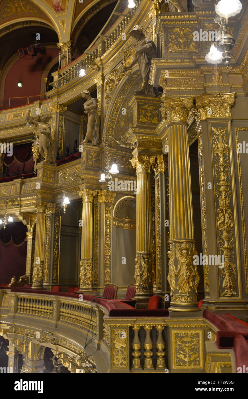 Kaiserloge, Staatsoper, Andrassy ut, Budapest, Hongrie, Imperial fort, opéra d'état, la Hongrie Banque D'Images