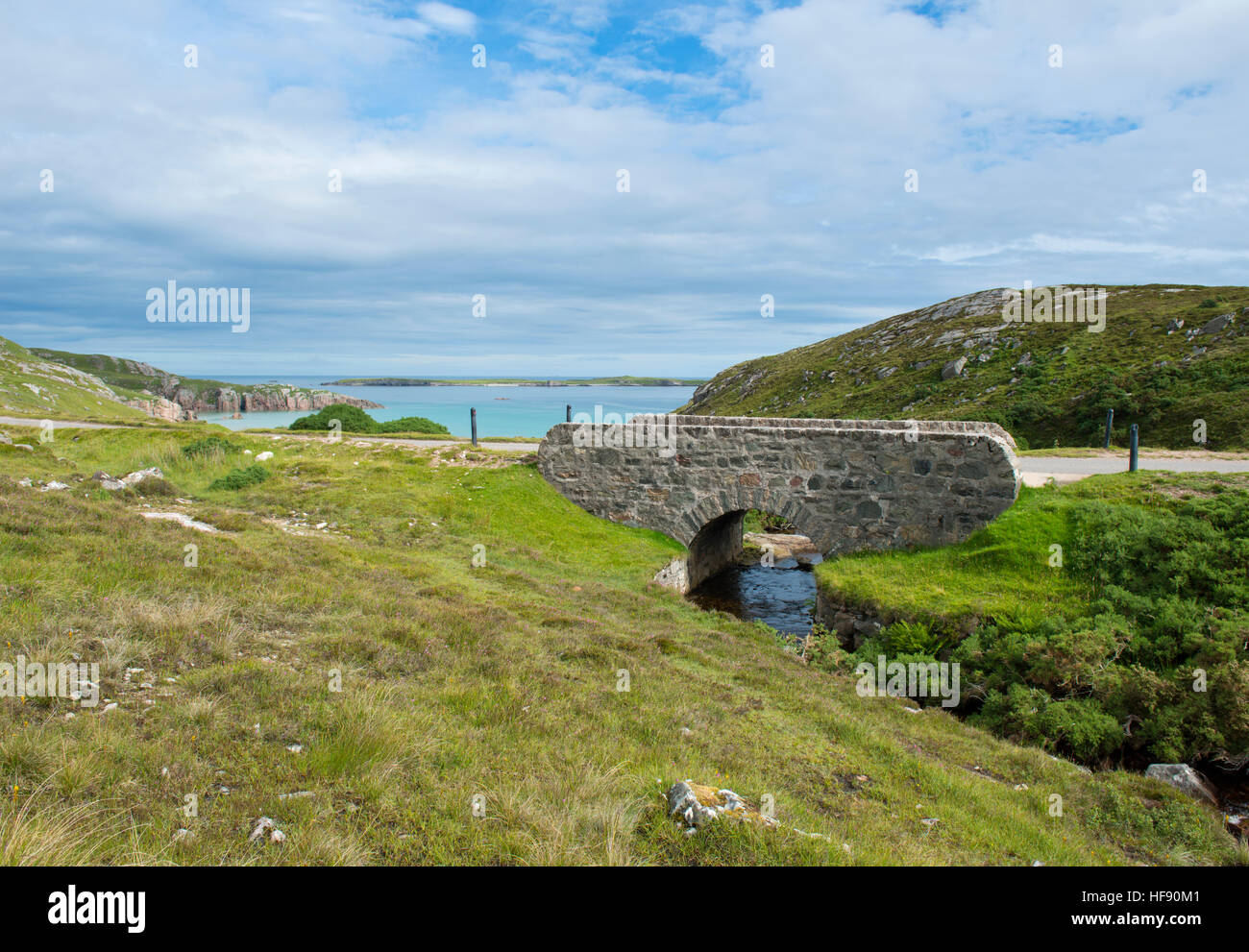 Côte le long de la côte nord 500 route touristique près de Durness, Sutherland en Écosse Banque D'Images