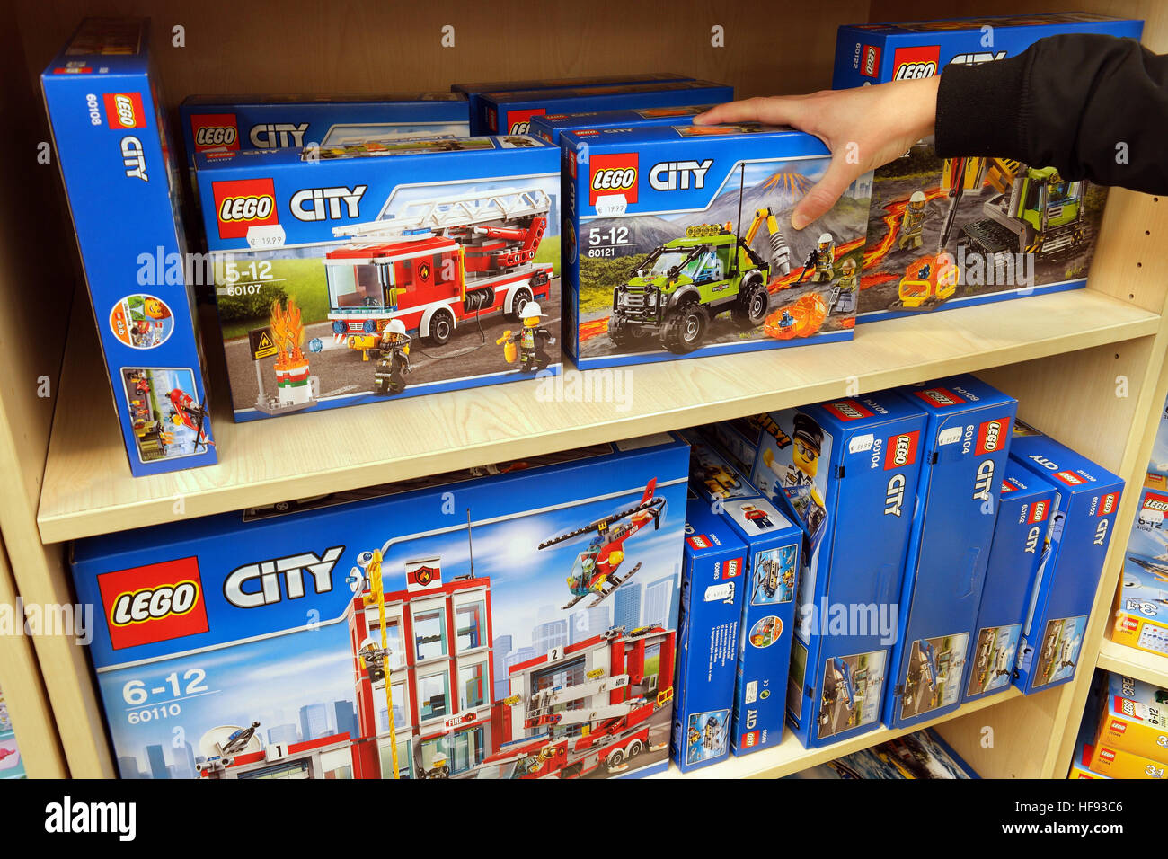 Boîtes de LEGO City Banque D'Images