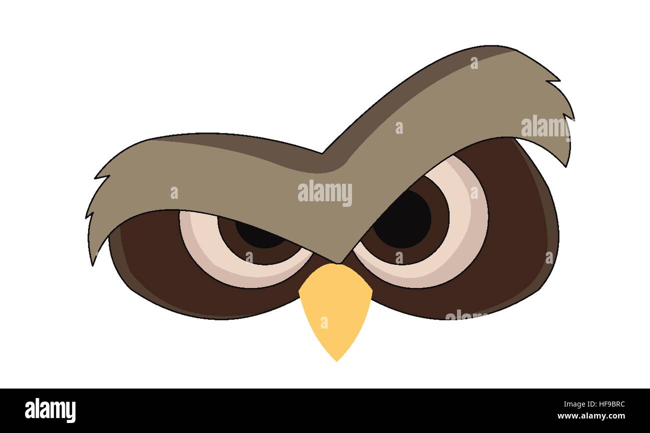Une paire de grands yeux d'un hibou isolé sur fond blanc Illustration de Vecteur