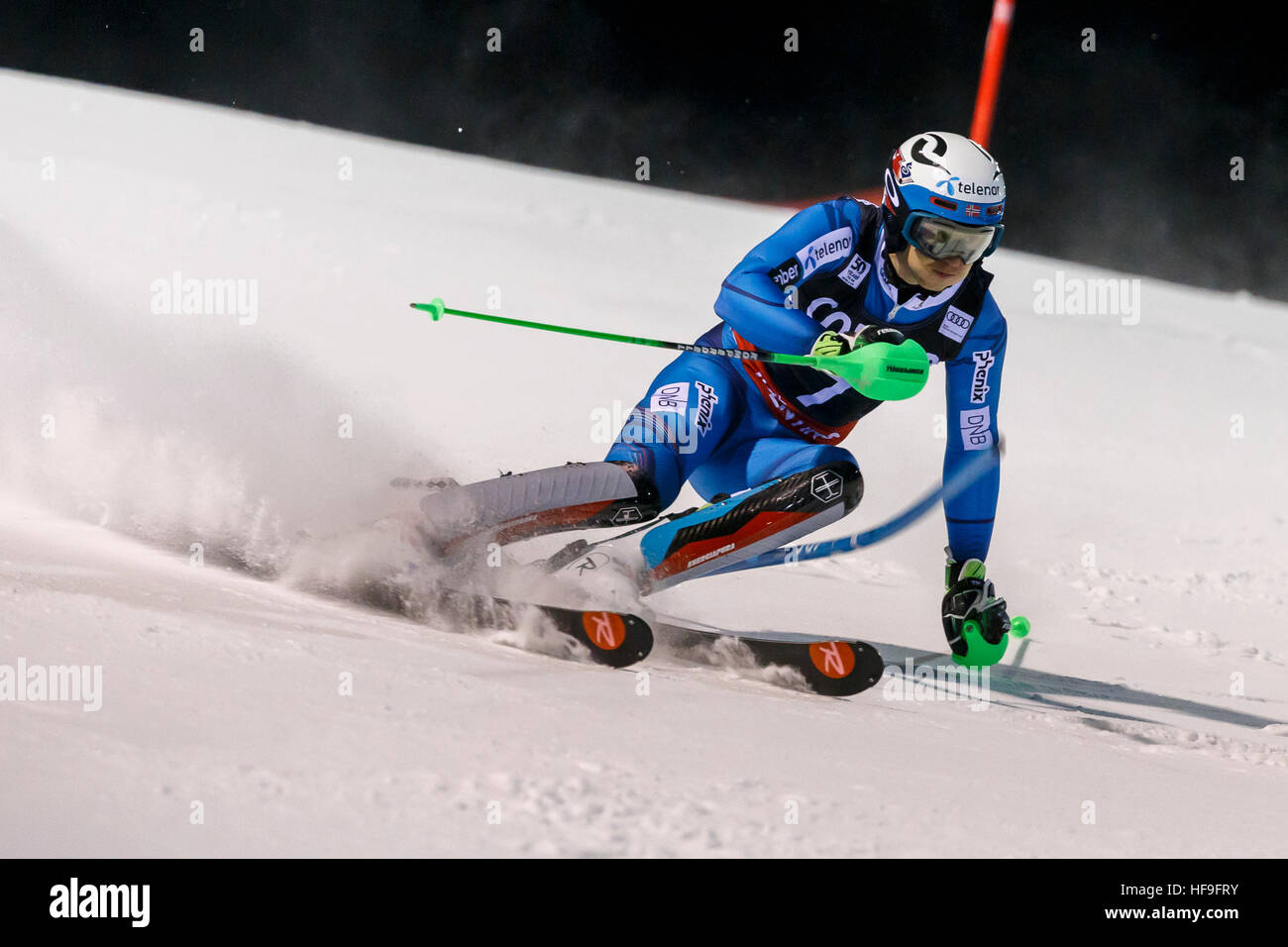 Italie 22 décembre 2016. Henrik KRISTOFFERSEN (Ni) qui se font concurrence sur les AUDI FIS Coupe du Monde de Ski alpin Slalom sur les 3tre Canalone Miramonti Banque D'Images