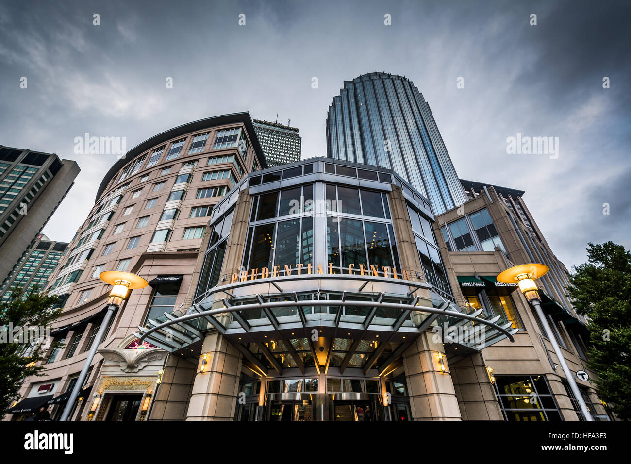 Le Prudential Center, dans la région de Back Bay, Boston, Massachusetts. Banque D'Images