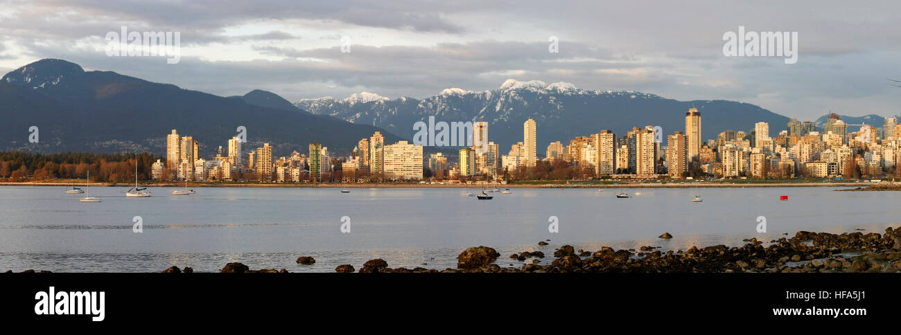 Coucher du soleil de la ville de Vancouver Banque D'Images