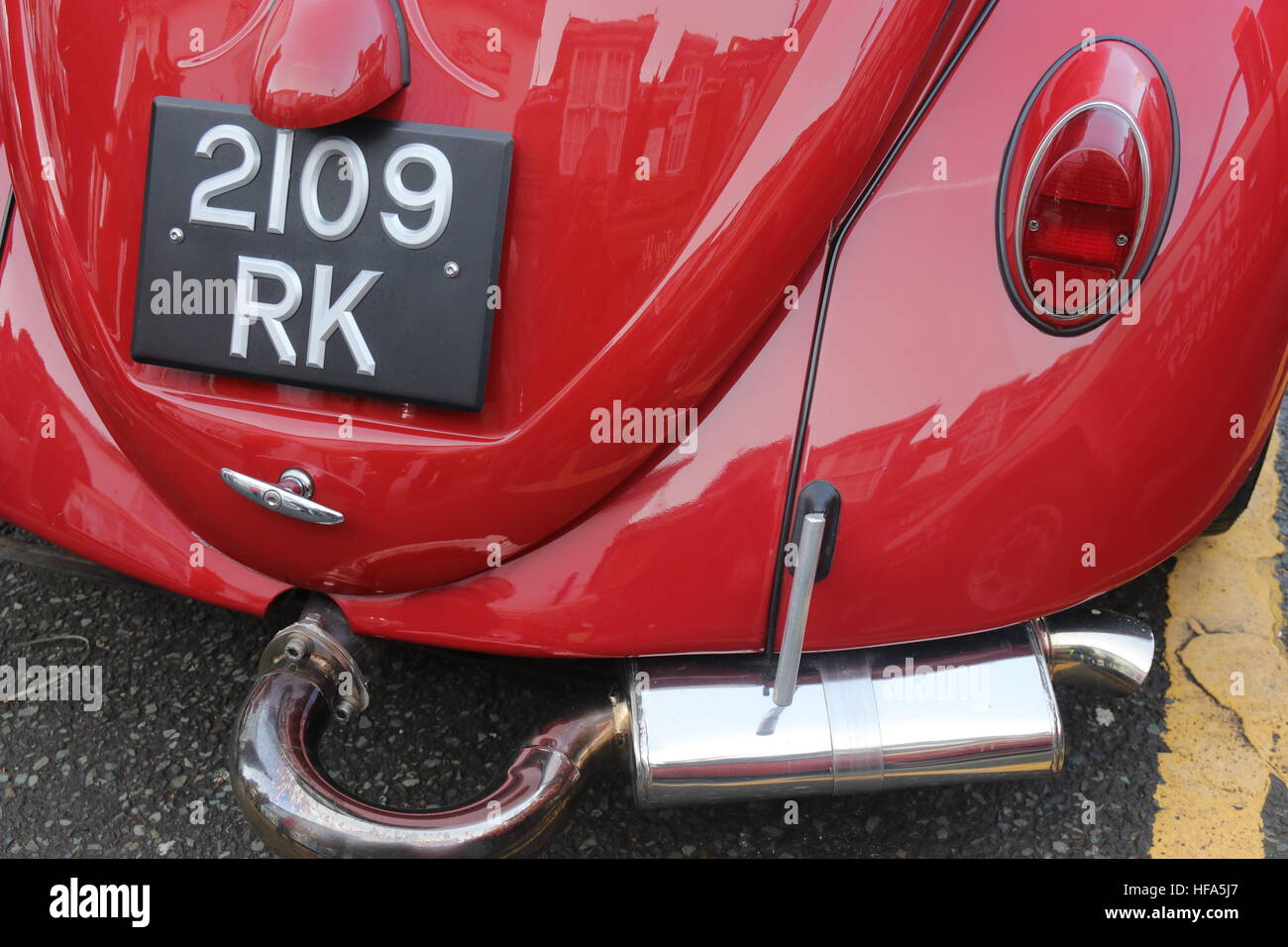 26ème décembre 2016, Wickham, HANTS : un vieux classique rétro beetle voiture à un spectacle de Wickham, Angleterre le 26 Banque D'Images