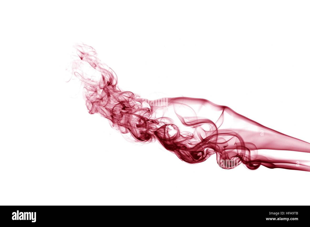 La fumée rouge isolated on white Banque D'Images