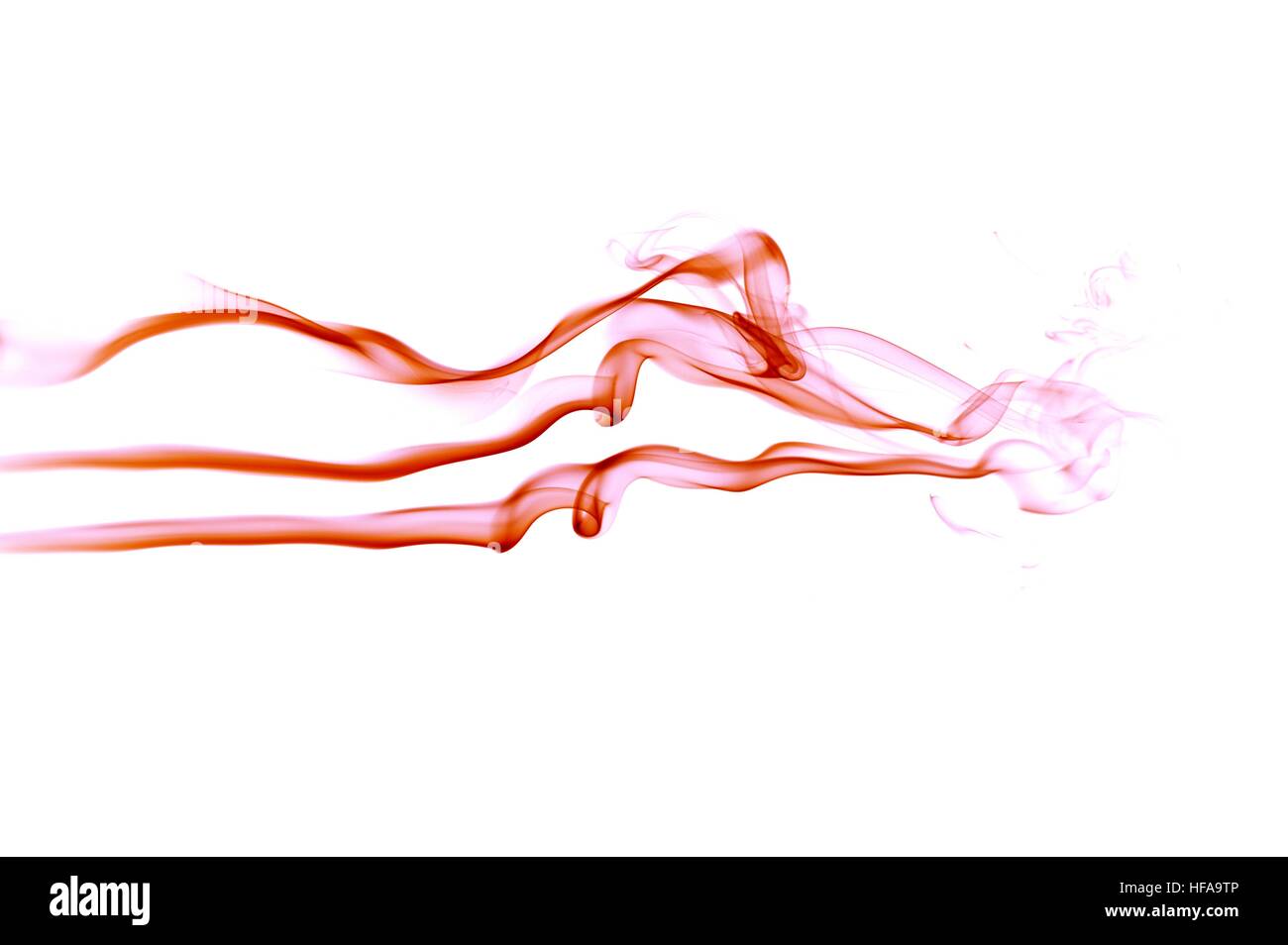 Résumé rouge vagues isolated on white. Des vagues de sang. Banque D'Images