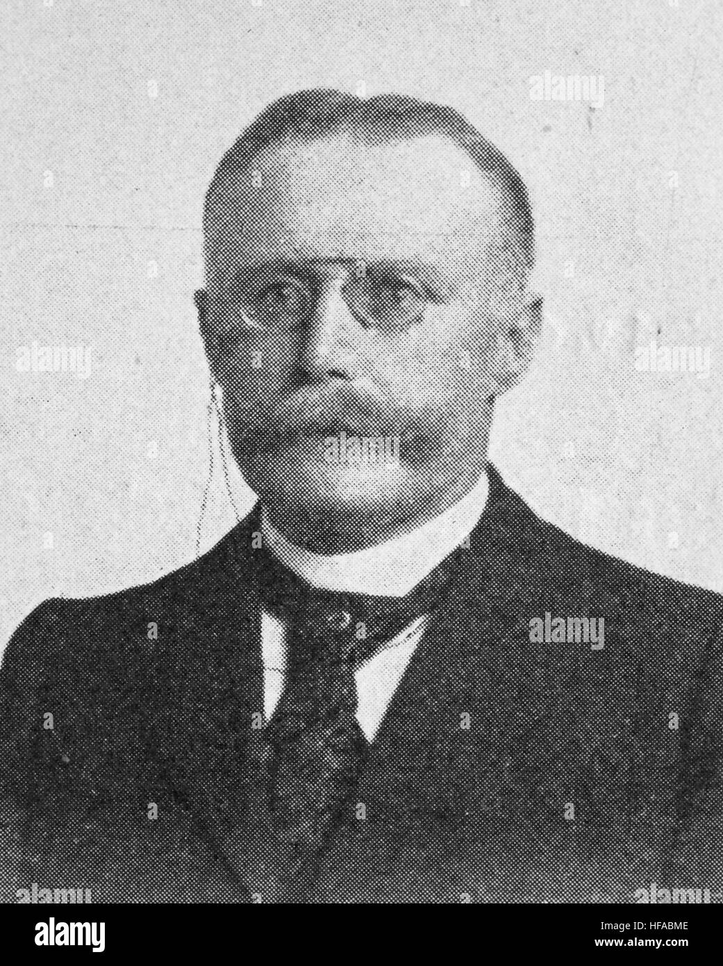 Leo Sympher, en 1854-1922, l'Allemand ingénieur de structure avec l'objectif principal de l'ingénierie hydraulique, la reproduction photo de l'année 1895, l'amélioration numérique Banque D'Images