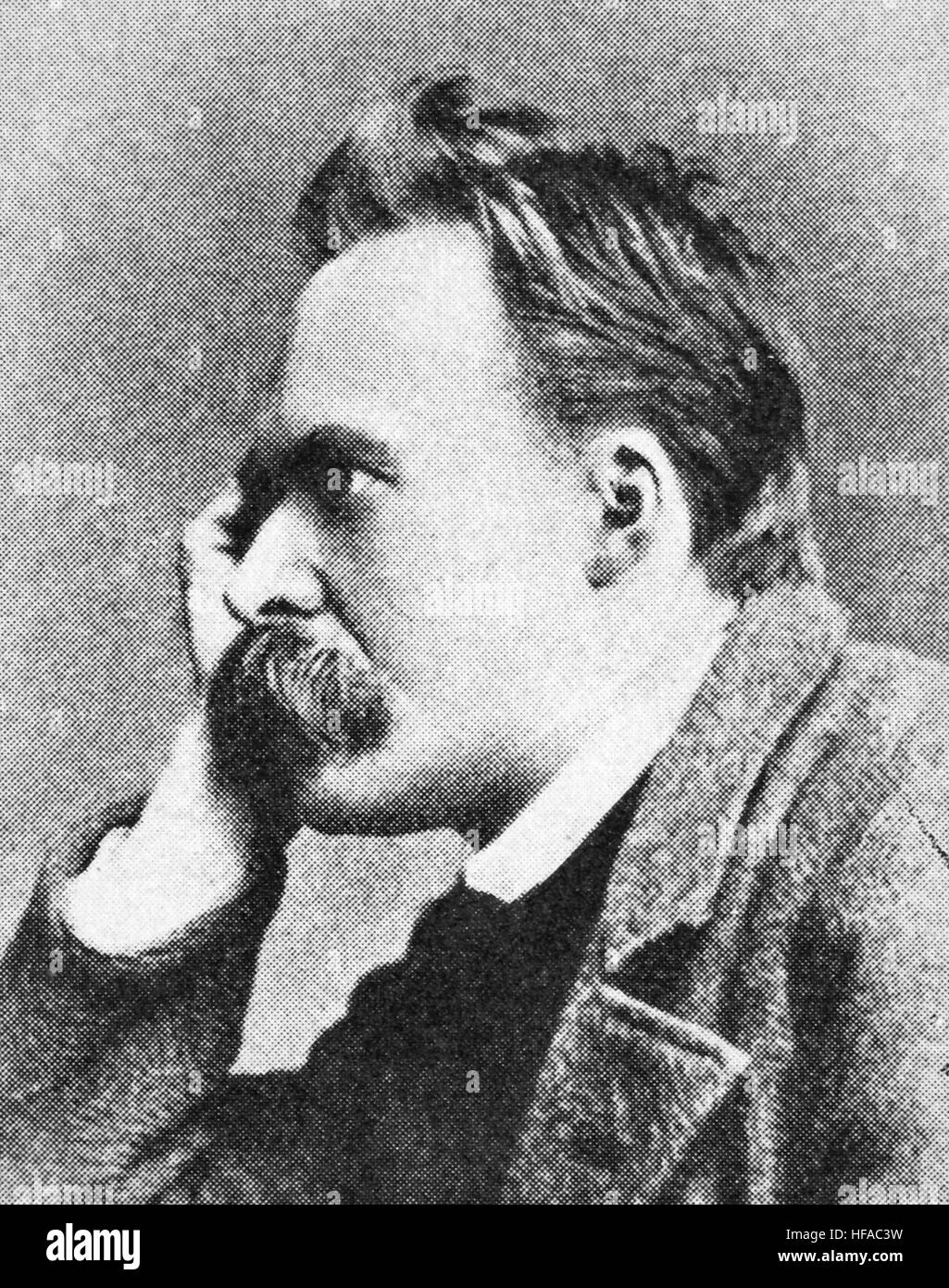 Friedrich Wilhelm Nietzsche, 1844-1900, un philosophe allemand, critique culturel, poète, philologue, reproduction, photo de l'année 1895, l'amélioration numérique Banque D'Images