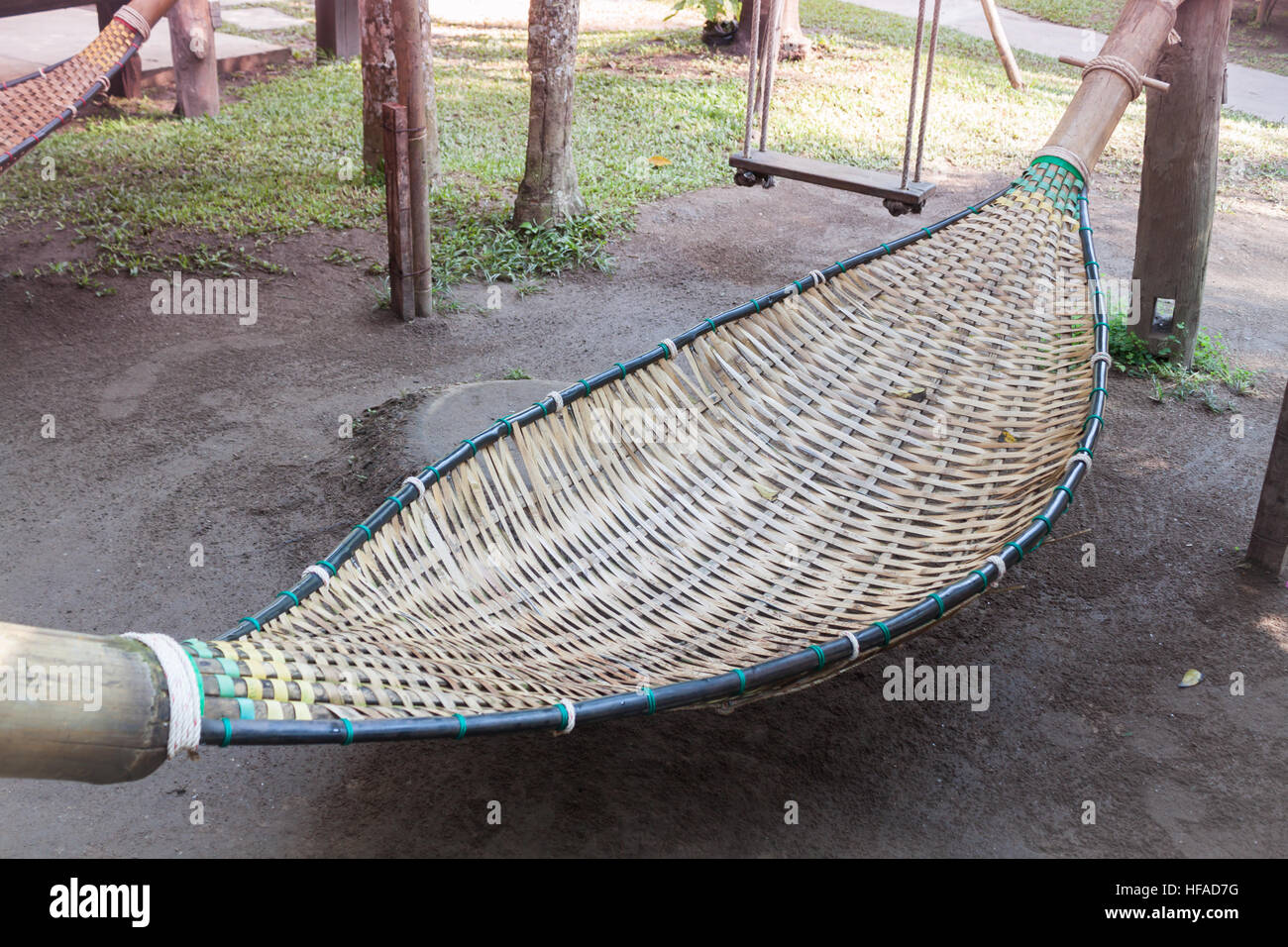 Berceau en bambou, jardin stock photo Banque D'Images