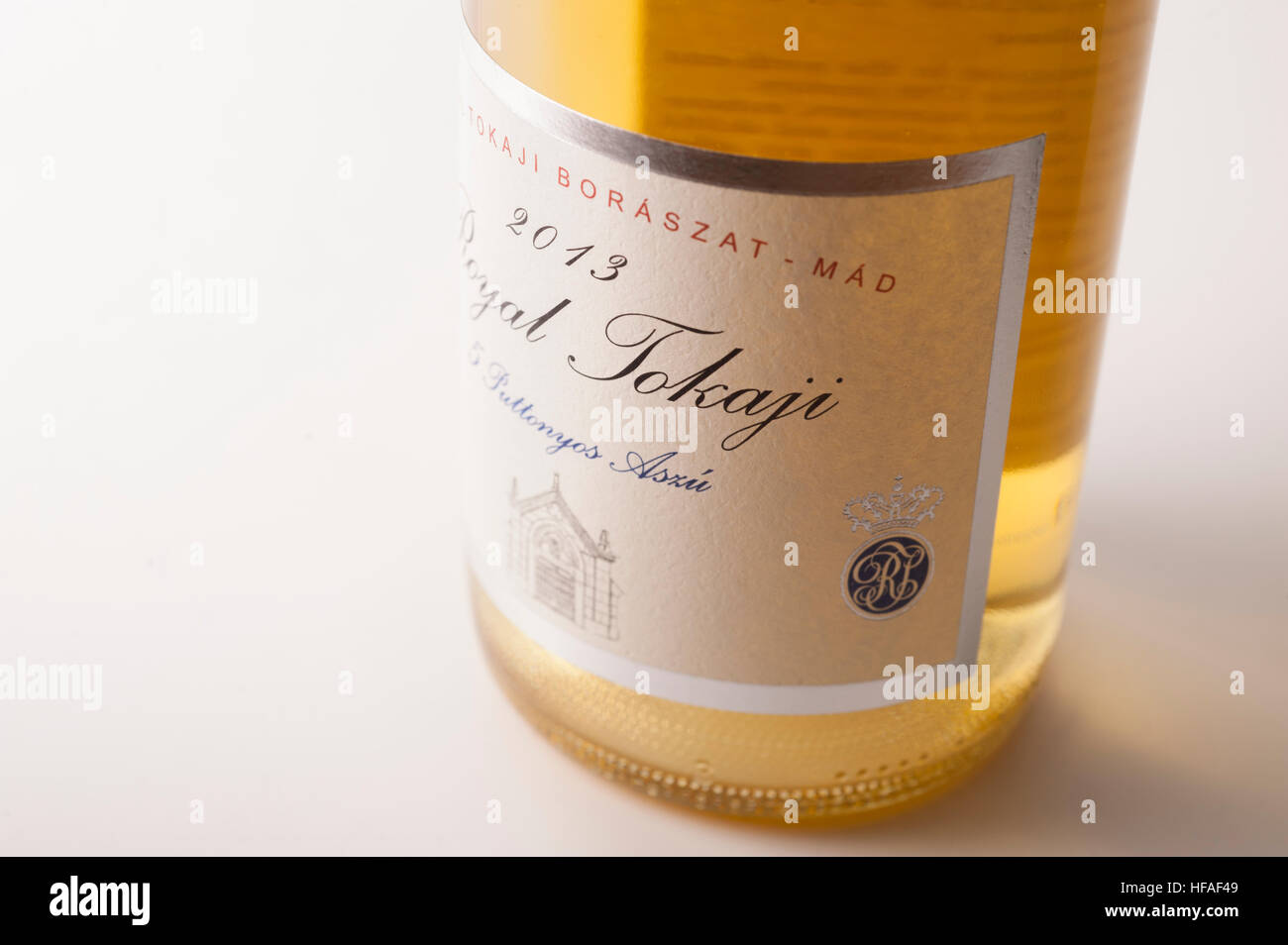 Aszu 5 puttonyos 2013 Tokai, étiquette de vin de la région viticole de Tokaj Hongrie Banque D'Images
