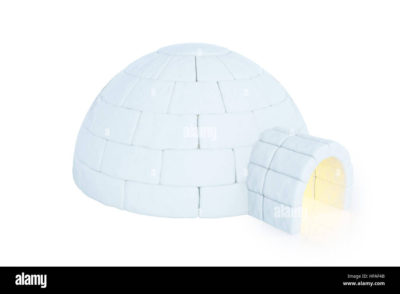 Iigloo isolé sur fond blanc. Le rendu 3d. Banque D'Images