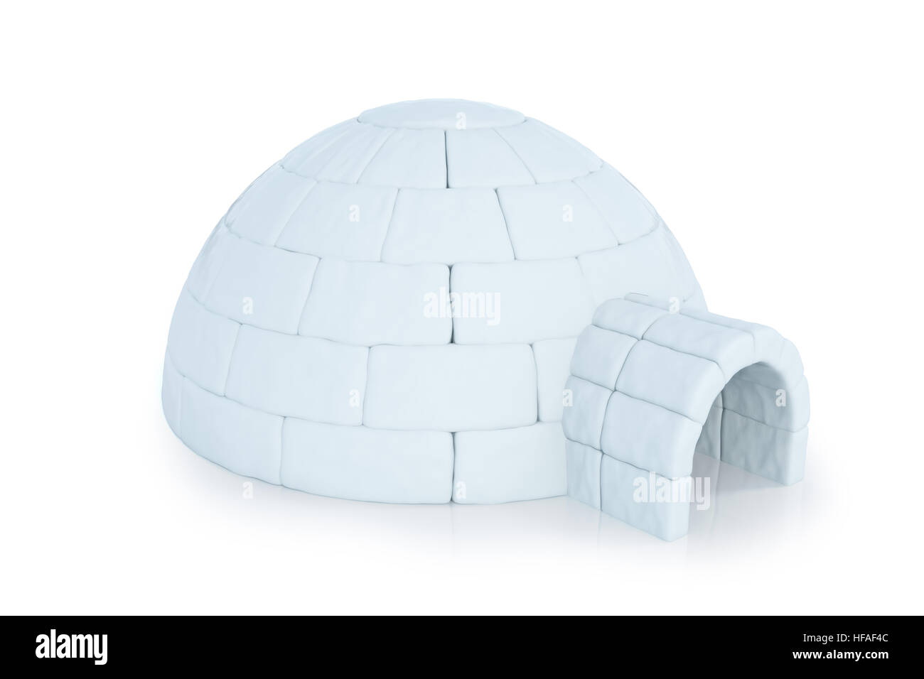 Iigloo isolé sur fond blanc. Le rendu 3d. Banque D'Images