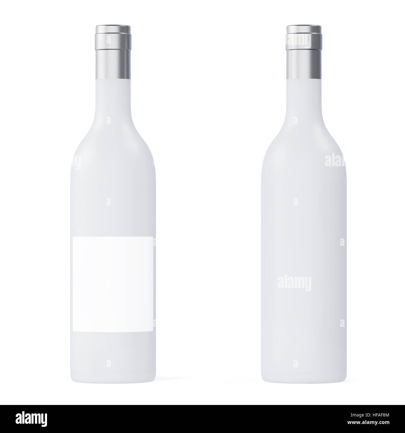 Mis en bouteilles de vin isolé sur fond avec vide vide. Le rendu 3D Banque D'Images