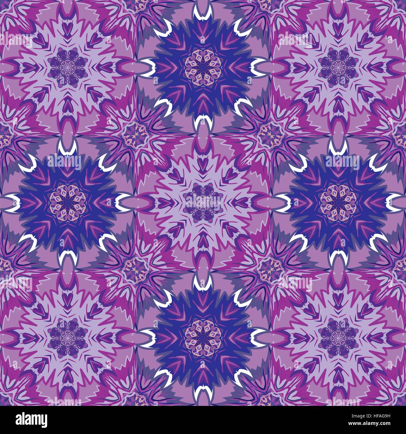 Floral Oriental lilas violet traditionnel méditerranéen, ornement motif transparent, tuile turc design, illustration vectorielle Illustration de Vecteur