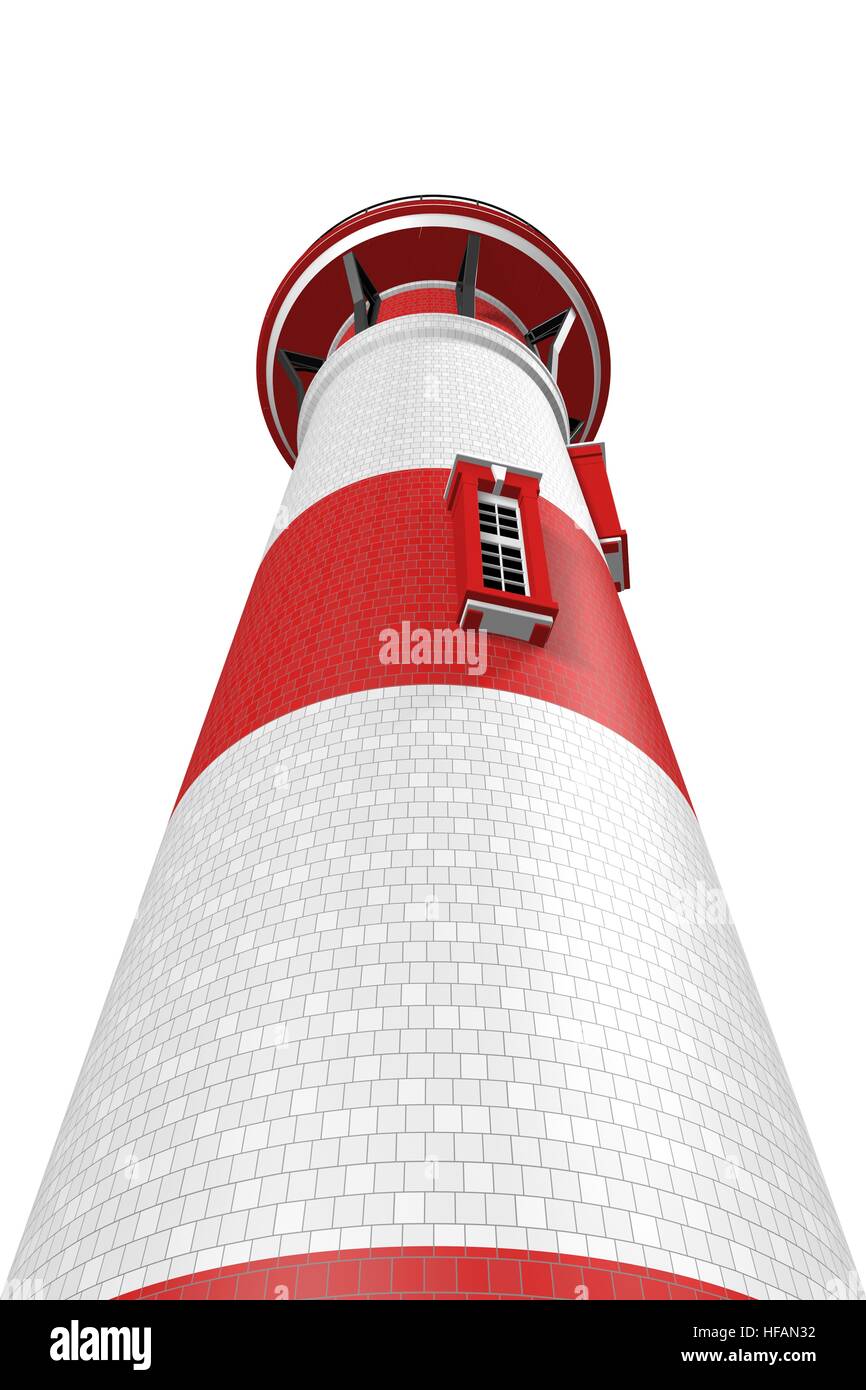 3d illustration d'un phare isolé sur fond blanc Banque D'Images