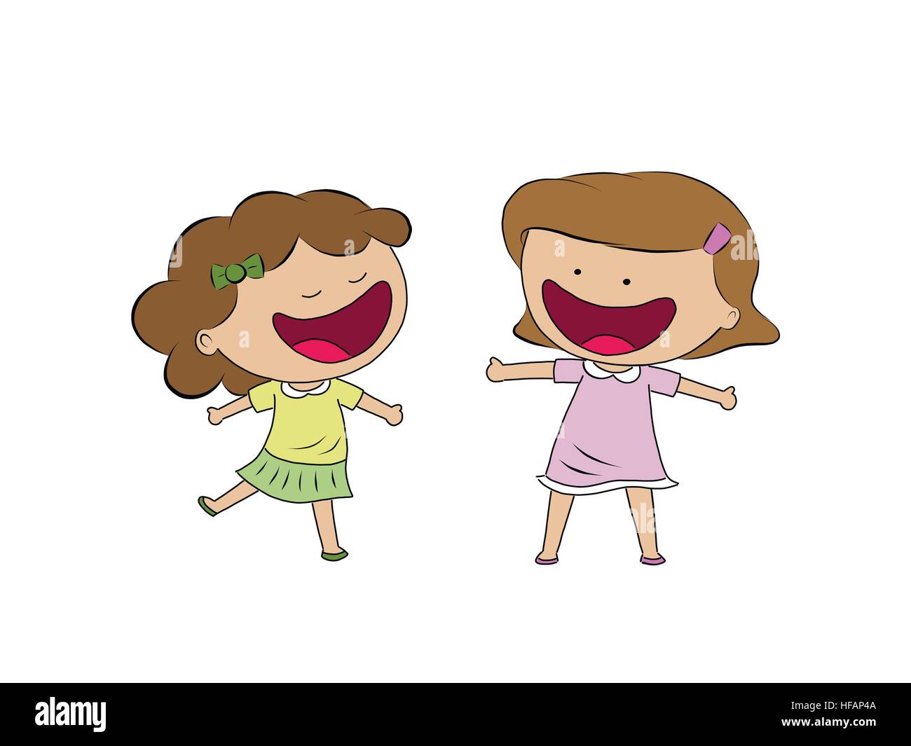 Deux filles drôles Illustration de Vecteur