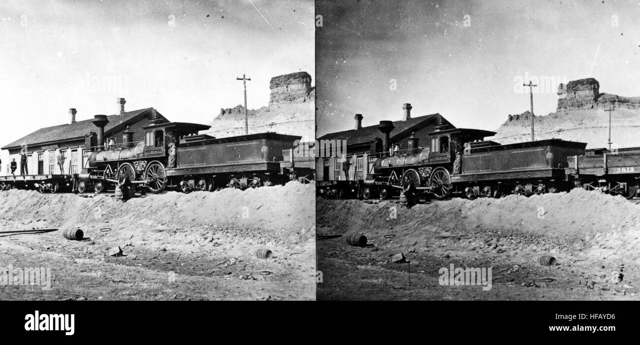 La station de Green River Sweetwater County, Wyoming (1869) vue stéréoscopique Banque D'Images