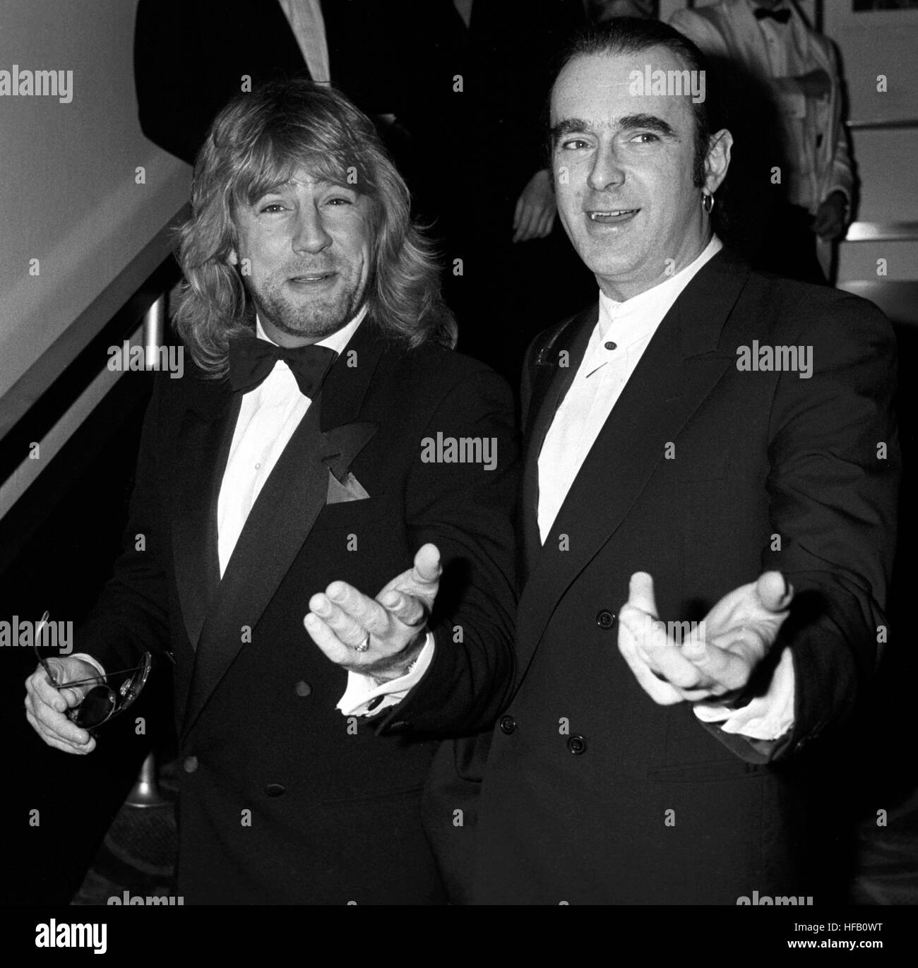 Rick Parfitt (l), 37 ans, et Francis Rossi, 36, groupe de rock status quo. Banque D'Images