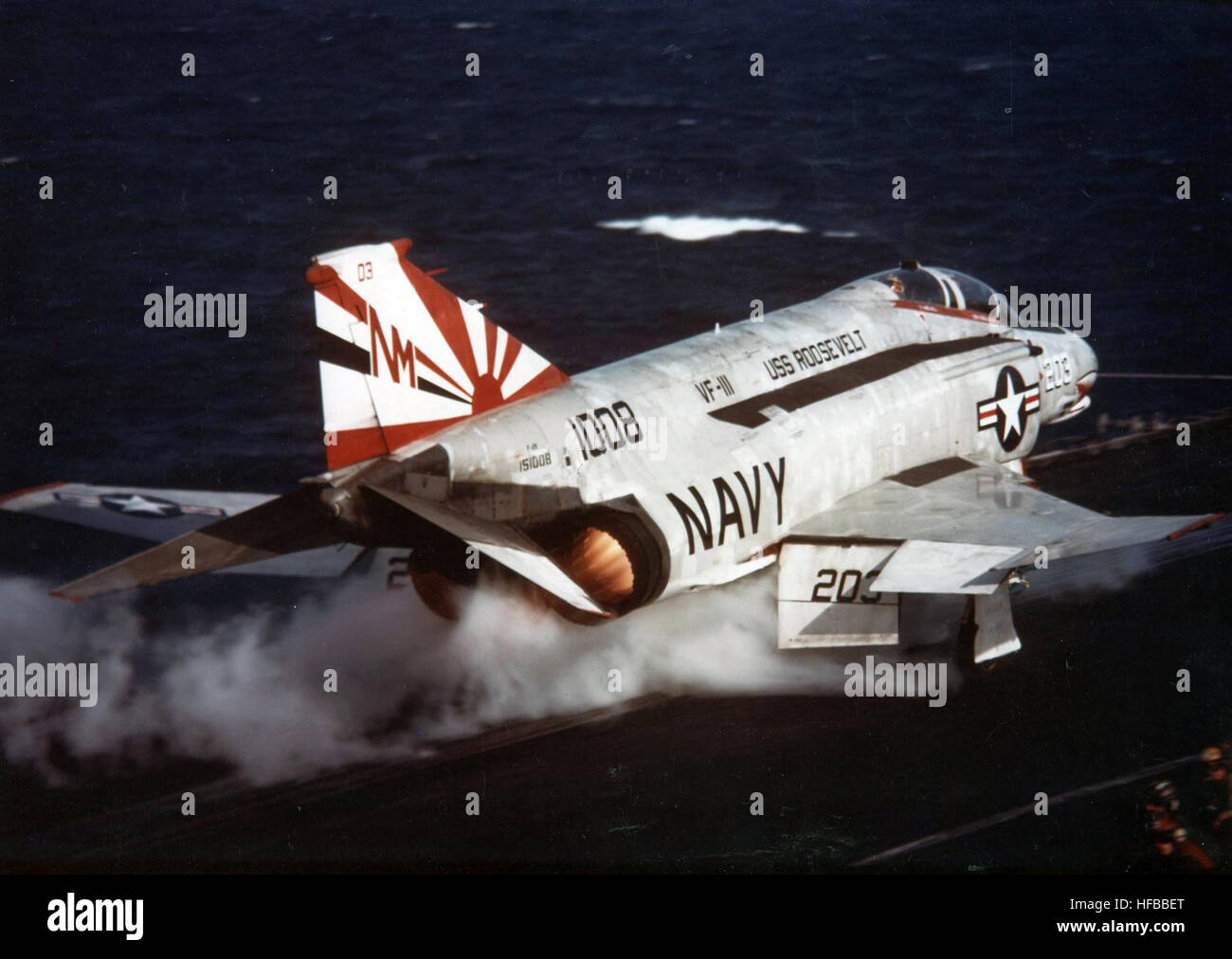 F-4N VF-111 lancement de CV-42 1977 Banque D'Images