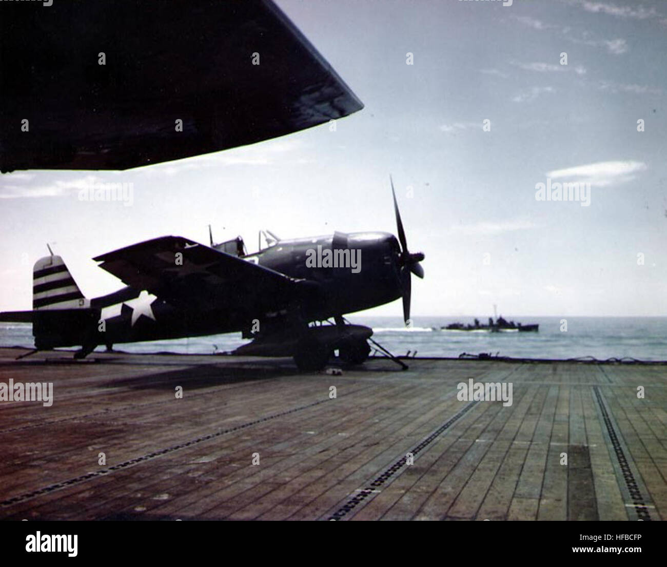 F6F-5 VF-12 sur l'USS Randolph 1945 cat Banque D'Images