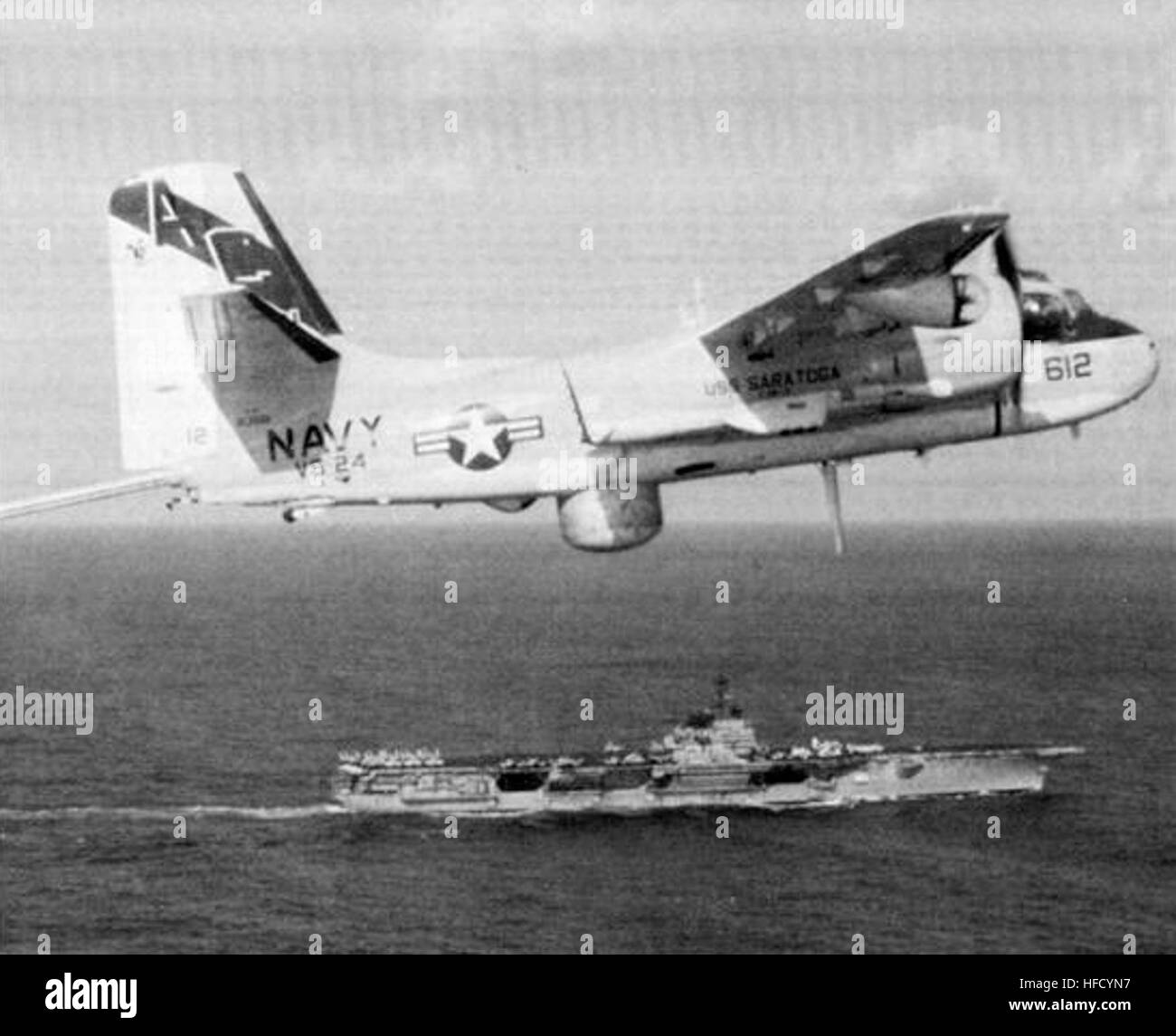 S-2G VS-24 sur le USS Saratoga (CVA-60) c1974 Banque D'Images