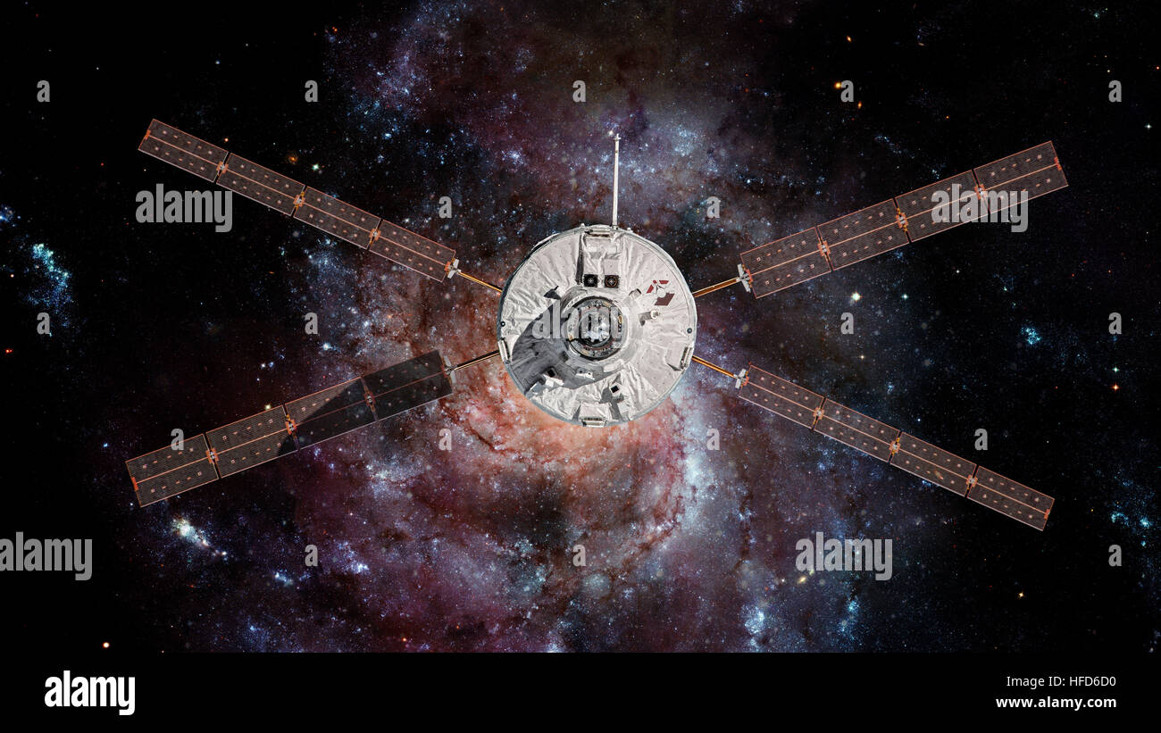 L'Agence spatiale européenne d'Automated Transfer Vehicle-4 dans l'espace. Banque D'Images