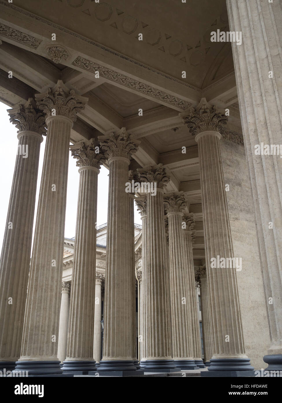 La Cathédrale de Kazan à Saint-Pétersbourg. Colonnade. Des fragments de l'édifice. Banque D'Images