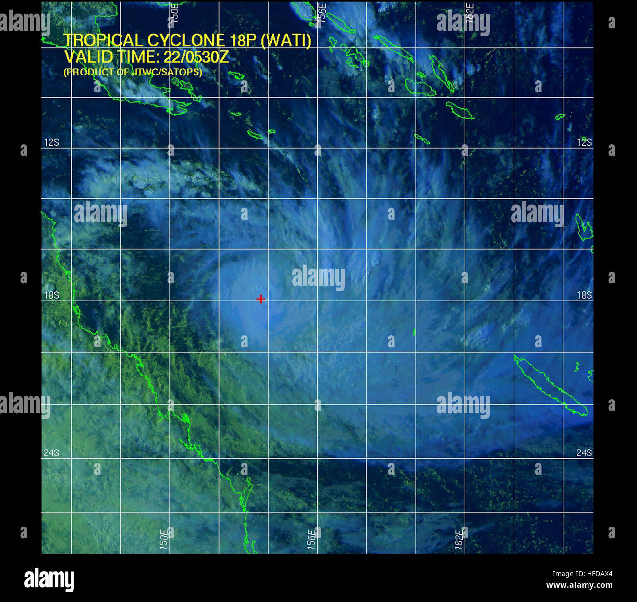 Cyclone tropical 18P (Wati) 2006-03-22 0530Z Banque D'Images