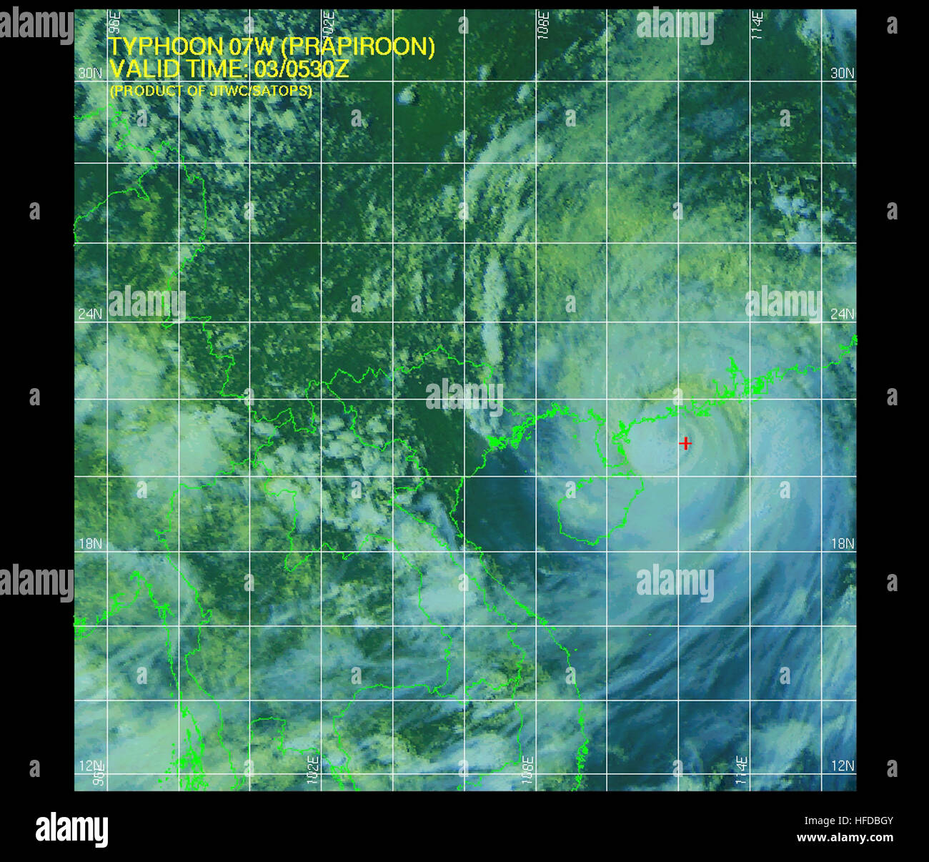 Typhoon 07W (Prapiroon) 2006-08-03 05-30Z Banque D'Images