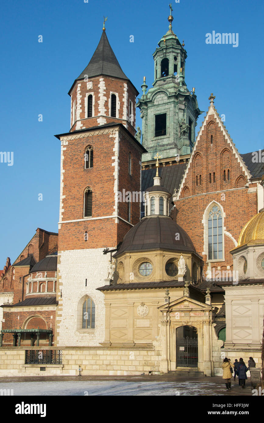 L'affichage classique de la cathédrale de Wawel de Cracovie Pologne Kakow Banque D'Images