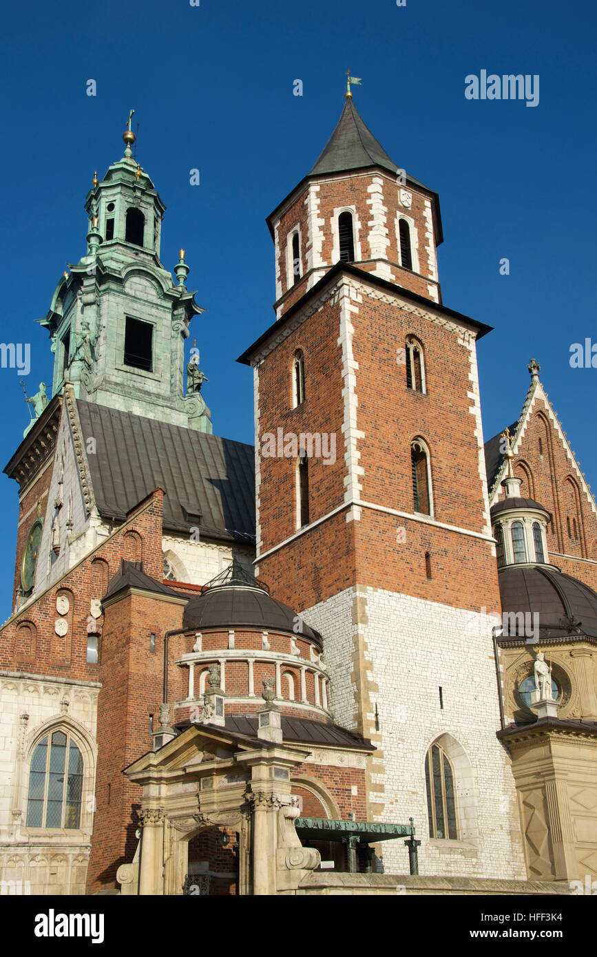 L'affichage classique de la cathédrale de Wawel de Cracovie Pologne Kakow Banque D'Images