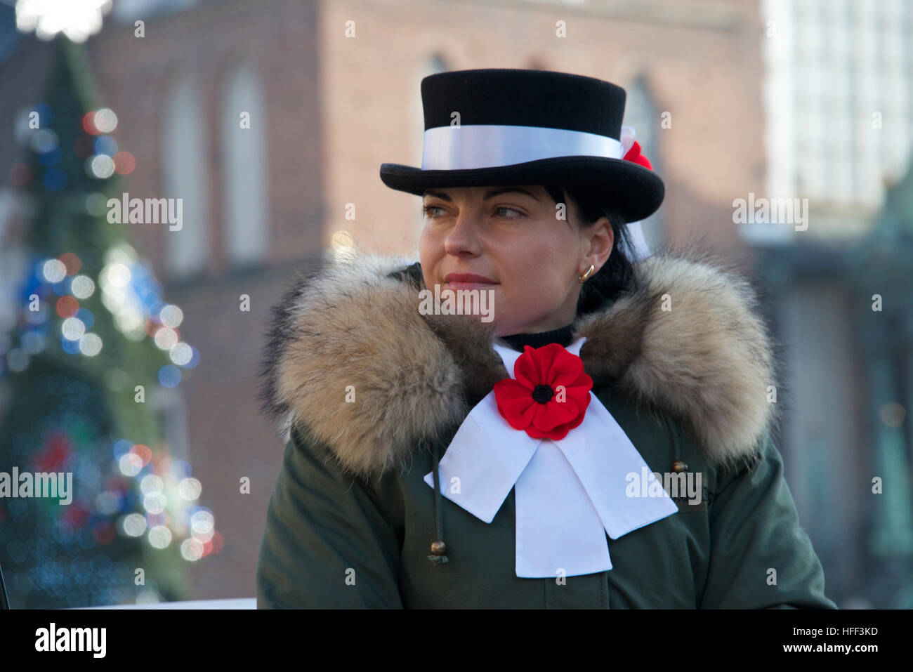 Portrait cheval chauffeur de car Market Square Cracovie Pologne Banque D'Images