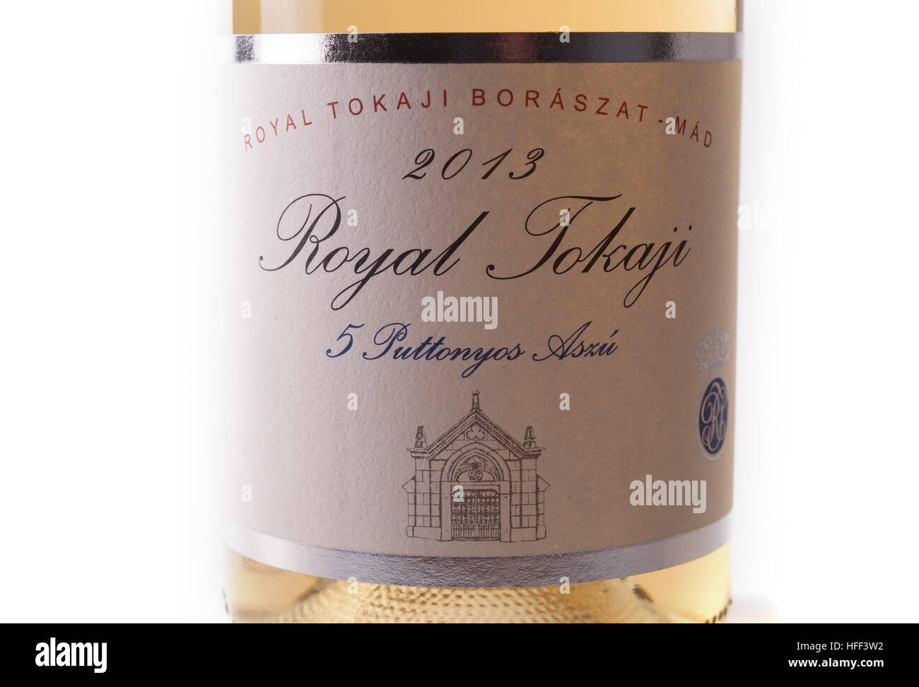 Aszu 5 puttonyos 2013 Tokai, étiquette de vin de la région viticole de Tokaj Hongrie Banque D'Images