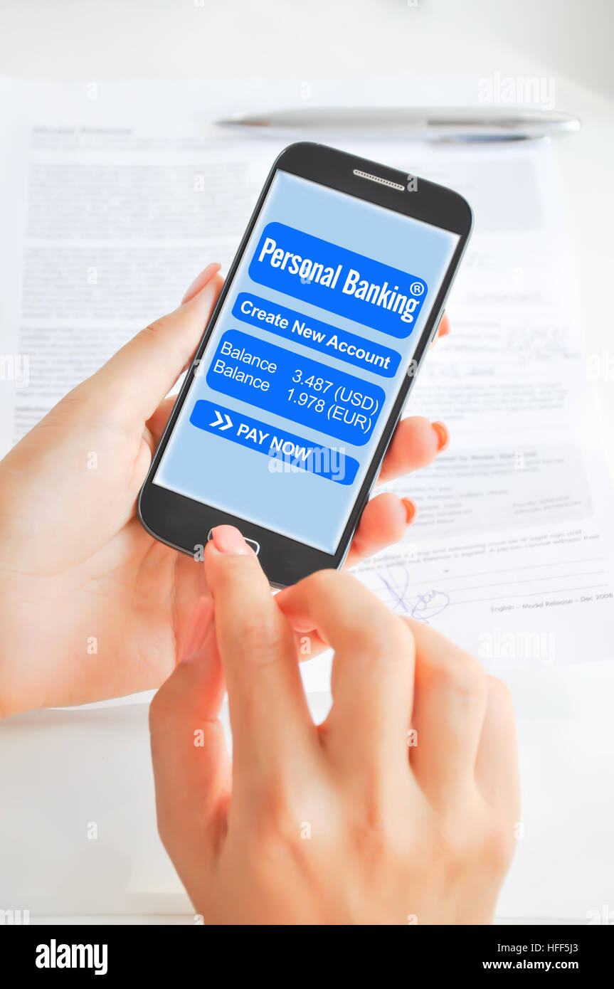 Application mobile banking sur smartphone Banque D'Images
