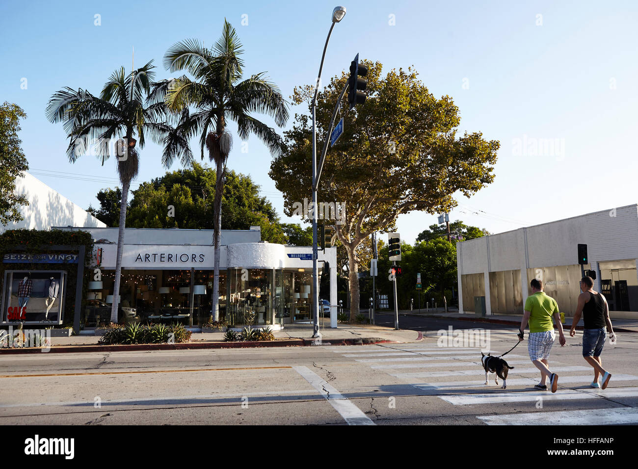 Scène de rue Melrose Avenue Los Angeles Banque D'Images