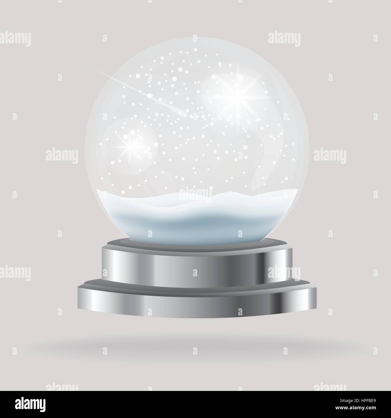 Noël Boule de cristal transparent vide avec la neige. Vector Illustration. Illustration de Vecteur