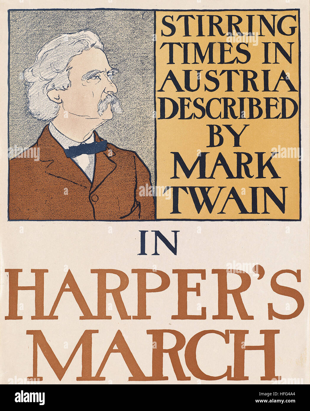 En remuant de temps en Autriche décrite par Mark Twain dans Harper's March Banque D'Images