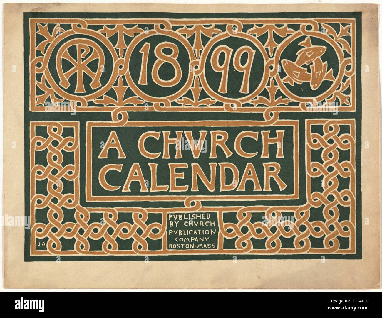 1899, un calendrier de l'église Banque D'Images