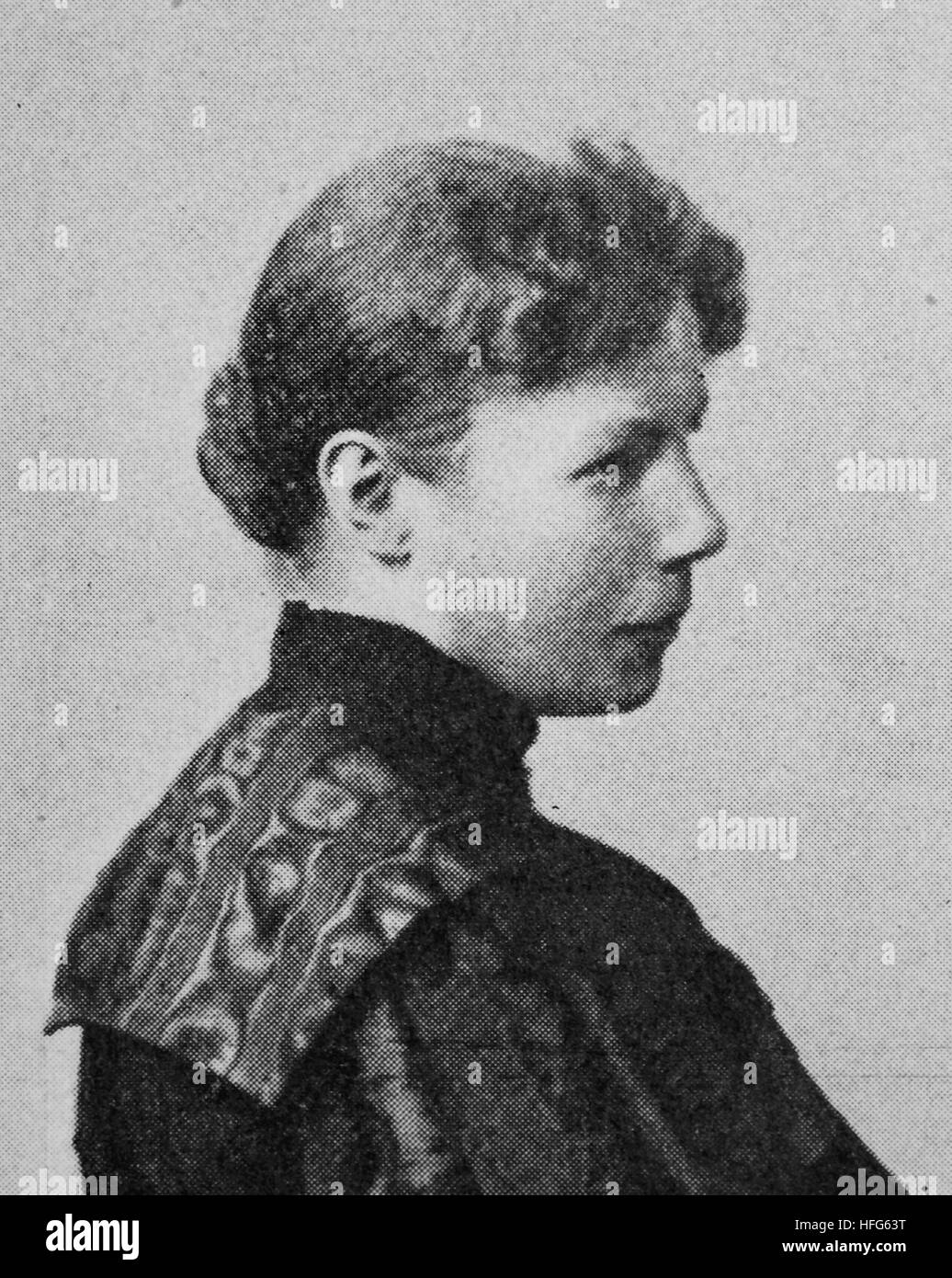 Frida, Schanz 1859 -1944, était un auteur de livre de jeunesse allemande, éditeur et enseignant, reproduction photo de l'année 1895, l'amélioration numérique Banque D'Images